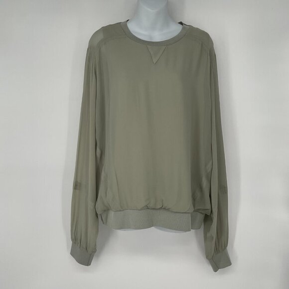 Marlena Semi Sheer Blouse Size Large in Sage‎ - Picture 1 of 9